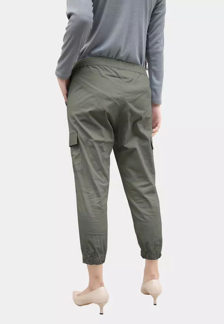Cotton Bee - Kleine Cargo Pants  | Celana Cargo Jogger Wanita - Army Green - L 