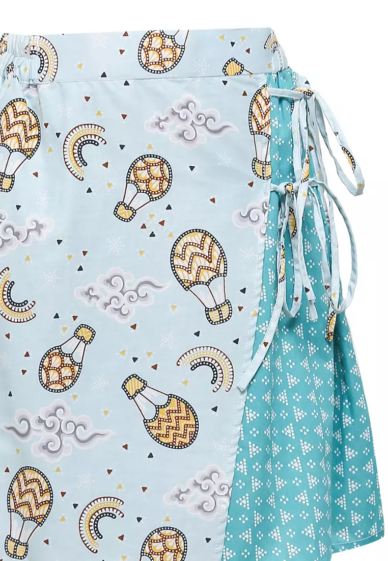 Setelan Anak Perempuan Blouse atasan dan Rok Bonaza Light Blue