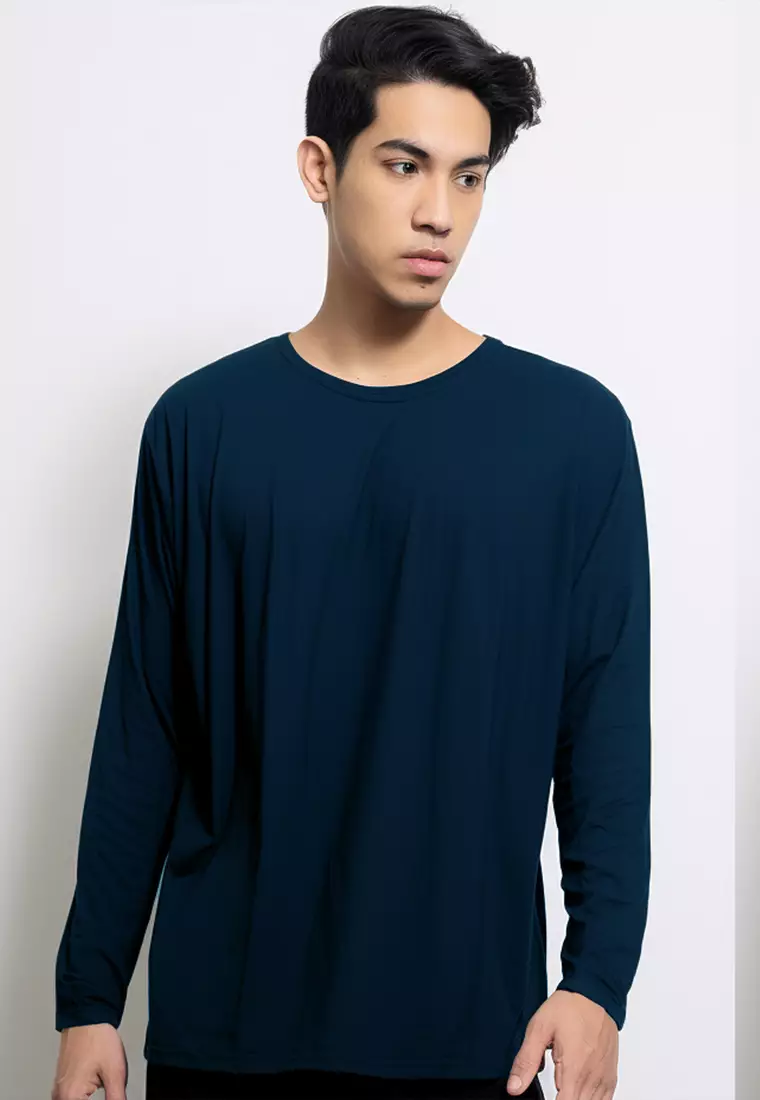 MTV08 kaos lengan panjang premium arm "thdysign stamp" navy