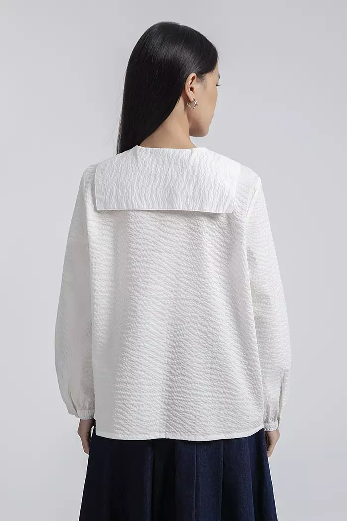 COTTONINK - Atasan Kemeja Wanita Off-white Abril #FallWinter2025