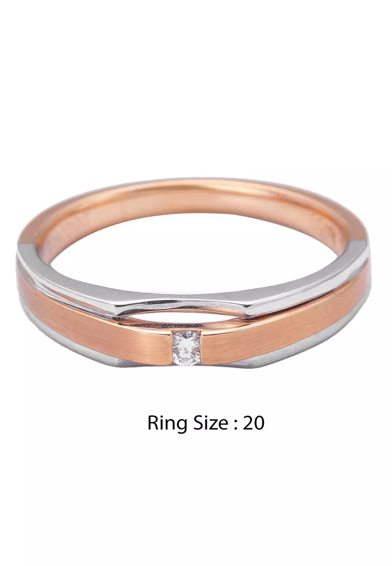 LITZ 18K玫瑰金戒指 YM-BR8303A