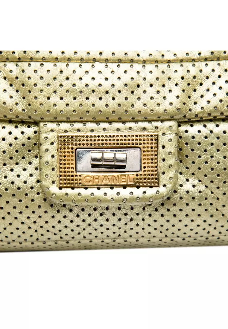 Pre-Loved Chanel Metallic Perforated Calfskin Reissue 2.55 Drill Flap