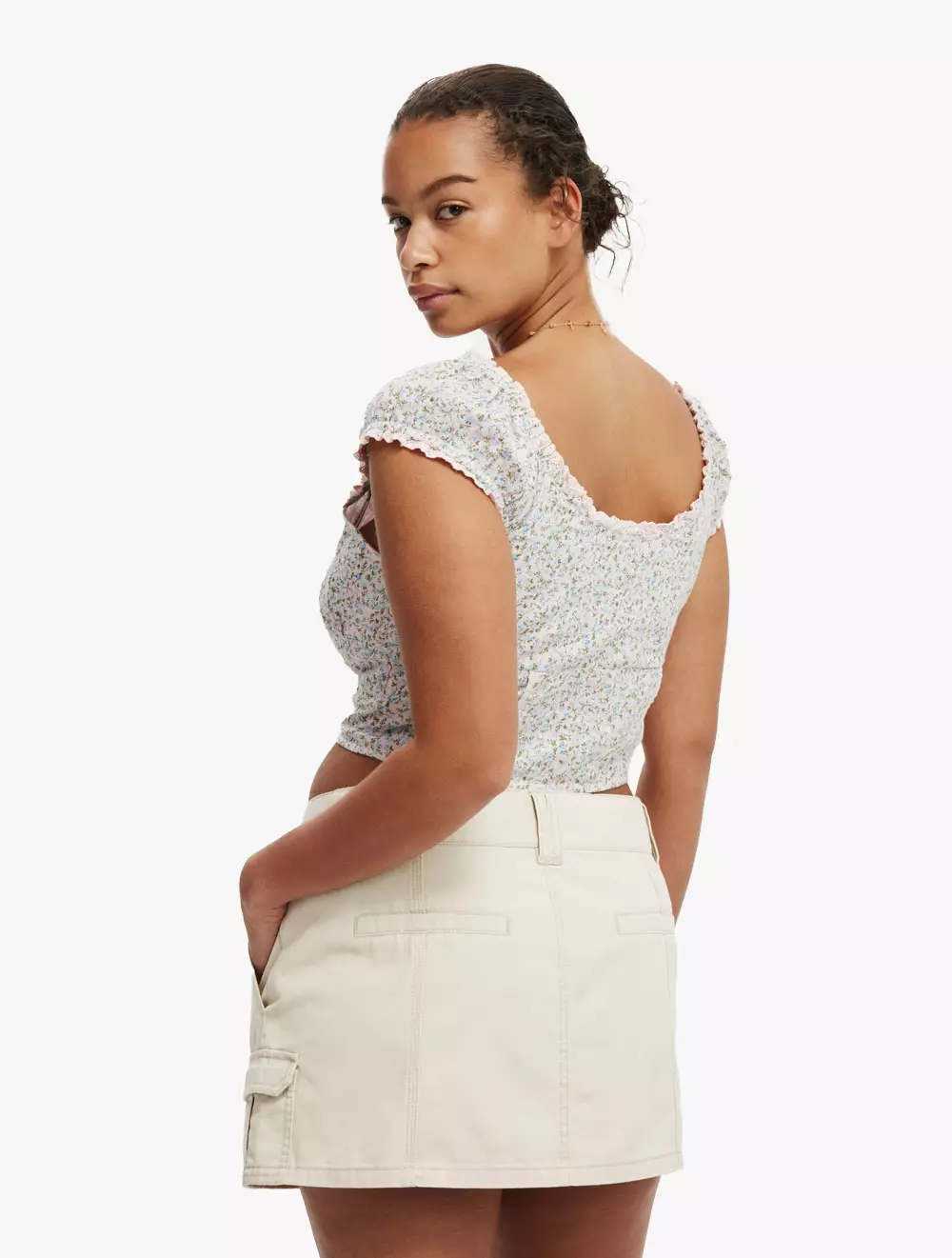 Cotton On - WOVEN SHORTS/SKIRTS - Benny Cargo Skirt - ECRU