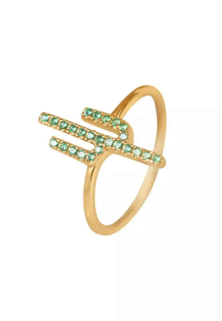 Vermeil Crystal Cactus Ring