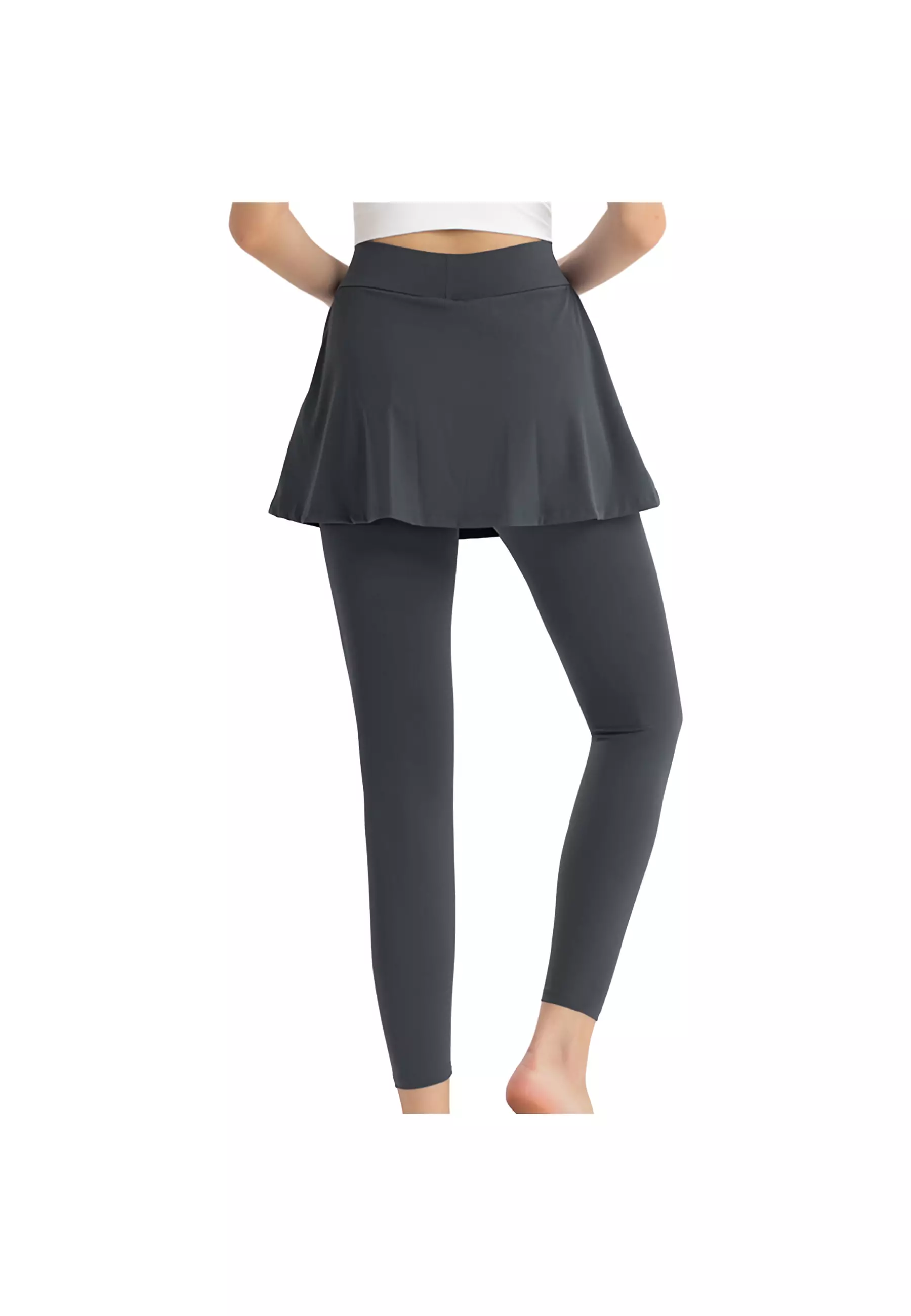 YouHave ( You’ve ) Celana Yoga Legging Celana Olahraga Wanita High Waist Wanita Rok Celana Skirt Hijab High Waist Polos Yoga Gym Tennis Running Sport Dua Lapis Y00009