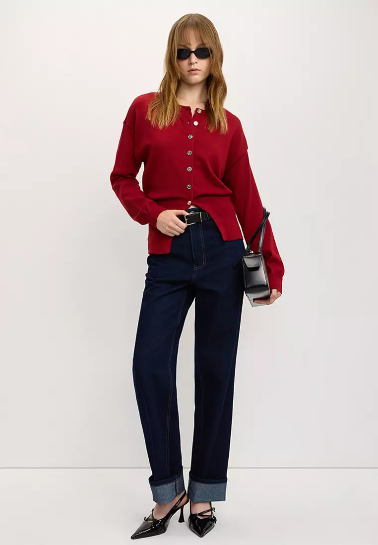 Oversized Buttoned-Up Cardigan
