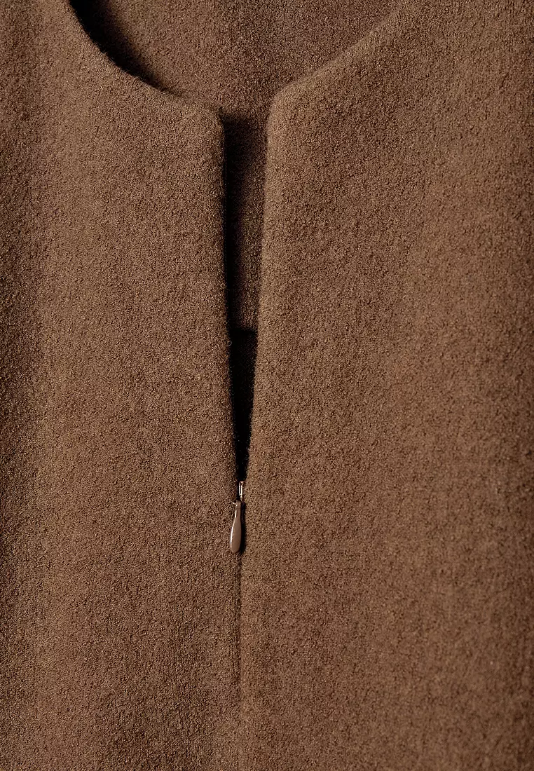 A-Line Boiled-Wool Mini Dress