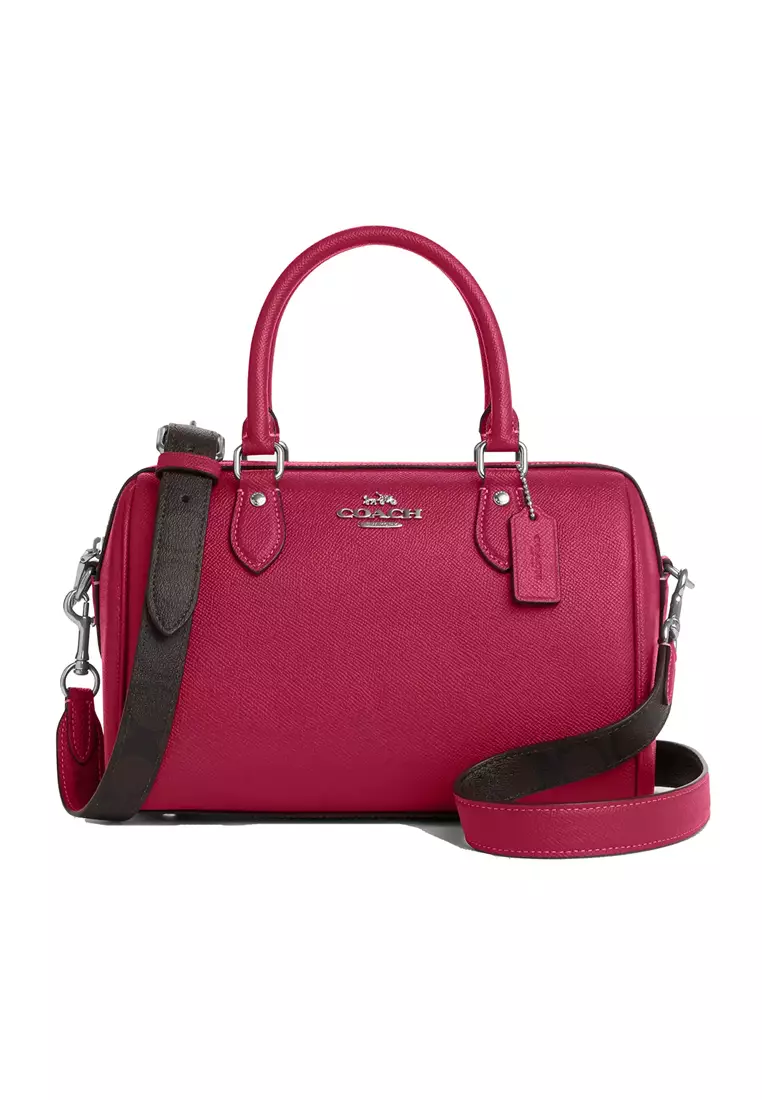 Coach Coach Rowan Satchel With Signature Canvas Detail Bright Violet