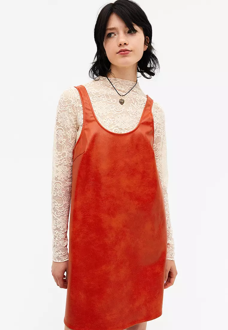 Buy Monki Pinafore Faux Leather Mini Dress 2024 Online ZALORA