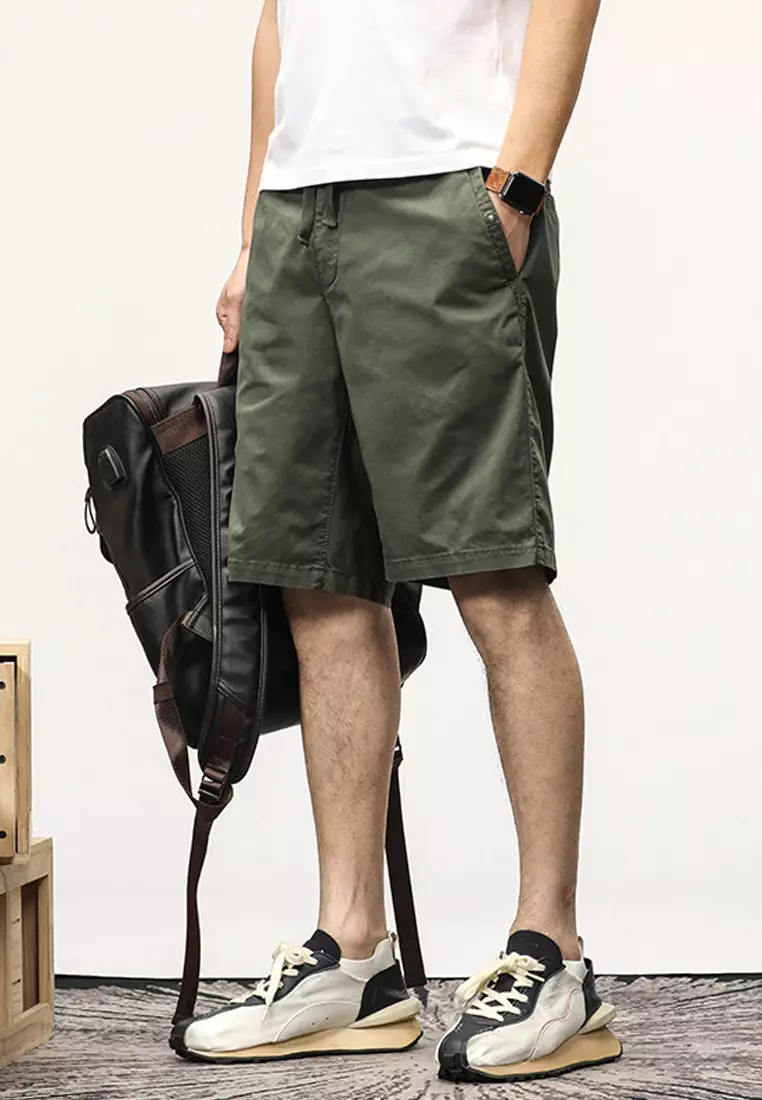 Relaxed Fit Cotton Cargo Shorts GJL070