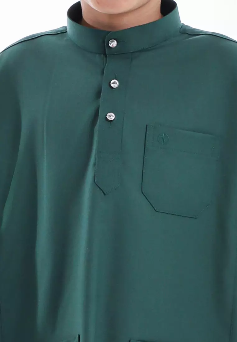Alain Delon Baju Melayu Cekak Musang Budak - 19026504-45HunterGreen