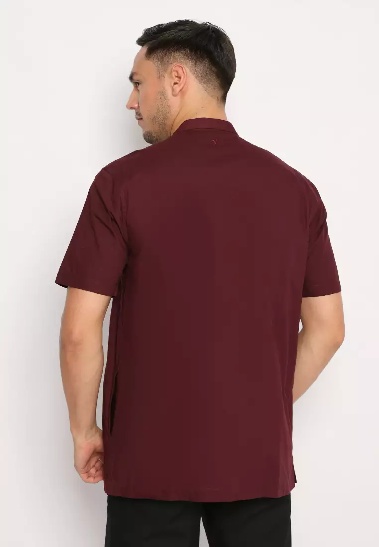 Jobb Qadir Baju Koko Pria Lengan Pendek Regular Fit Maroon