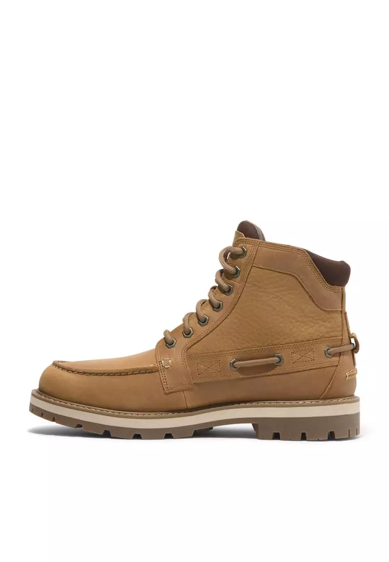 靴 timberland moctoe Men's Britton Road 7-Eye Moc Toe Boots - Wheat Full-Grain