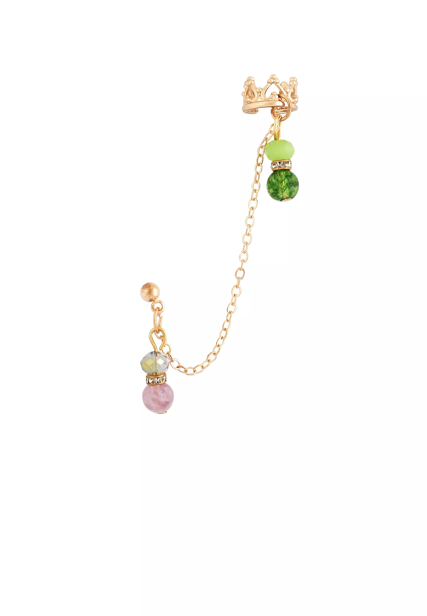 Utopia Ear Climber with Amethyst & Green Garnet