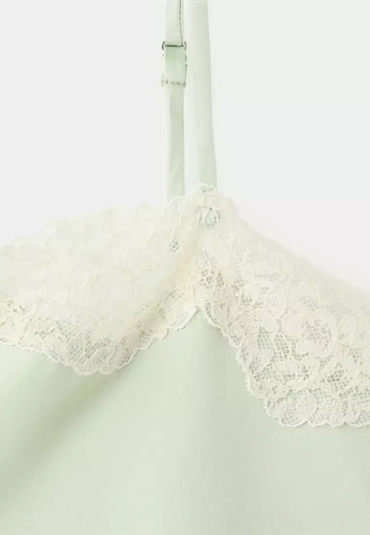 Lace Detail Satin Top