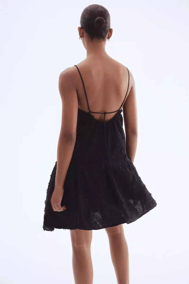 Appliquéd cotton dress