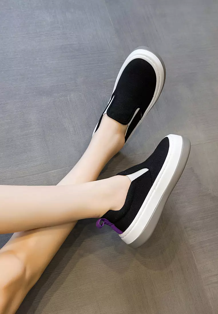 White platform slip hot sale on shoes