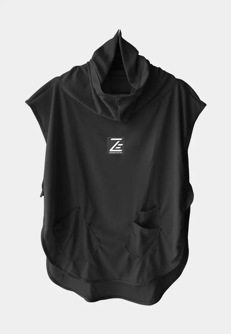 Hijab Vest Olahraga Nara Sporty Pocket - Stone Black