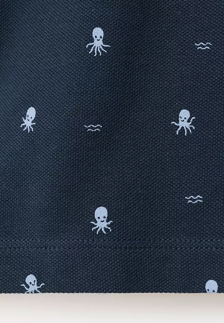 Printed Cotton Polo Shirt