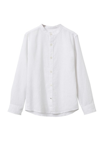 MANGO KIDS white Cotton Linen-Blend Shirt 5AE96KAFA5B6CDGS_1