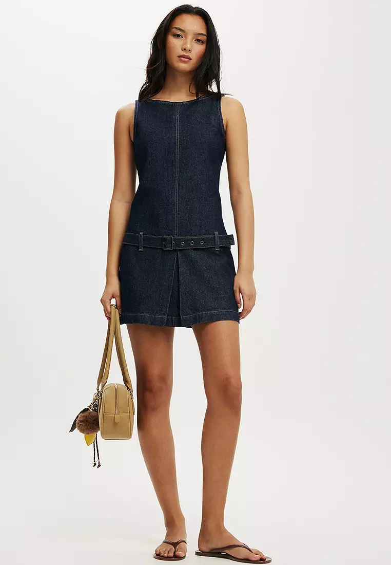 Luisa Belted Denim Mini Dress