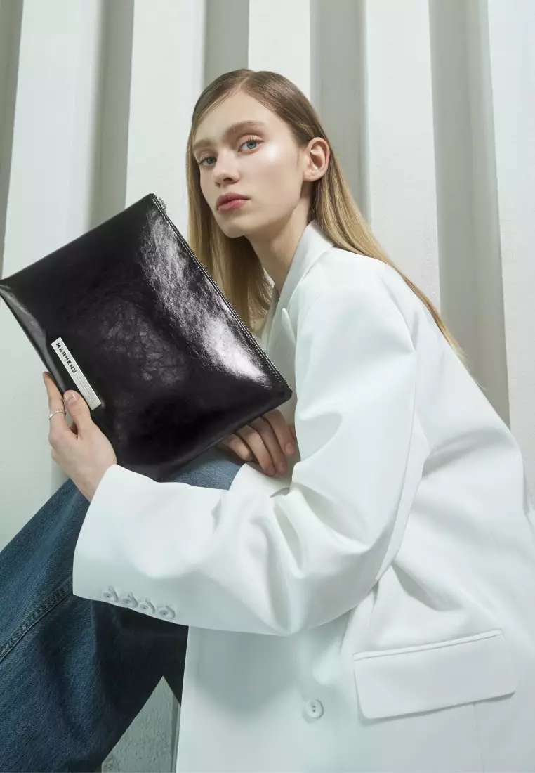 JACK Clutch Vegan Leather Pouch Black