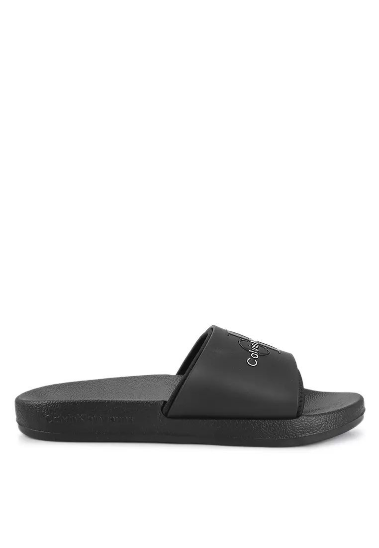 Buy Calvin Klein Norwich Monogram Slide Sandals - Calvin Klein Jeans ...