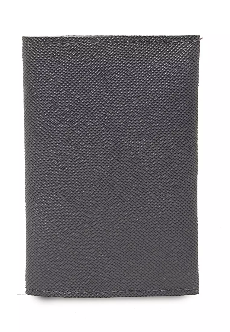 Dompet Mini Motif Polos Detail Snap Kancing Card Wallet Design Simple - Abu