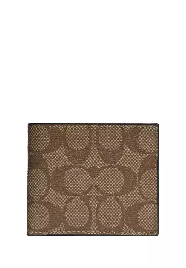 Coach id billfold wallet in signature canvas clearance