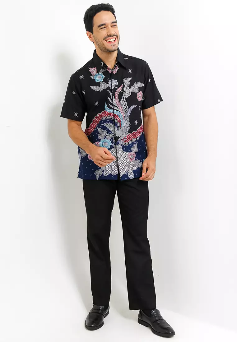 Hem Body Fit Batik Kawung Bunga