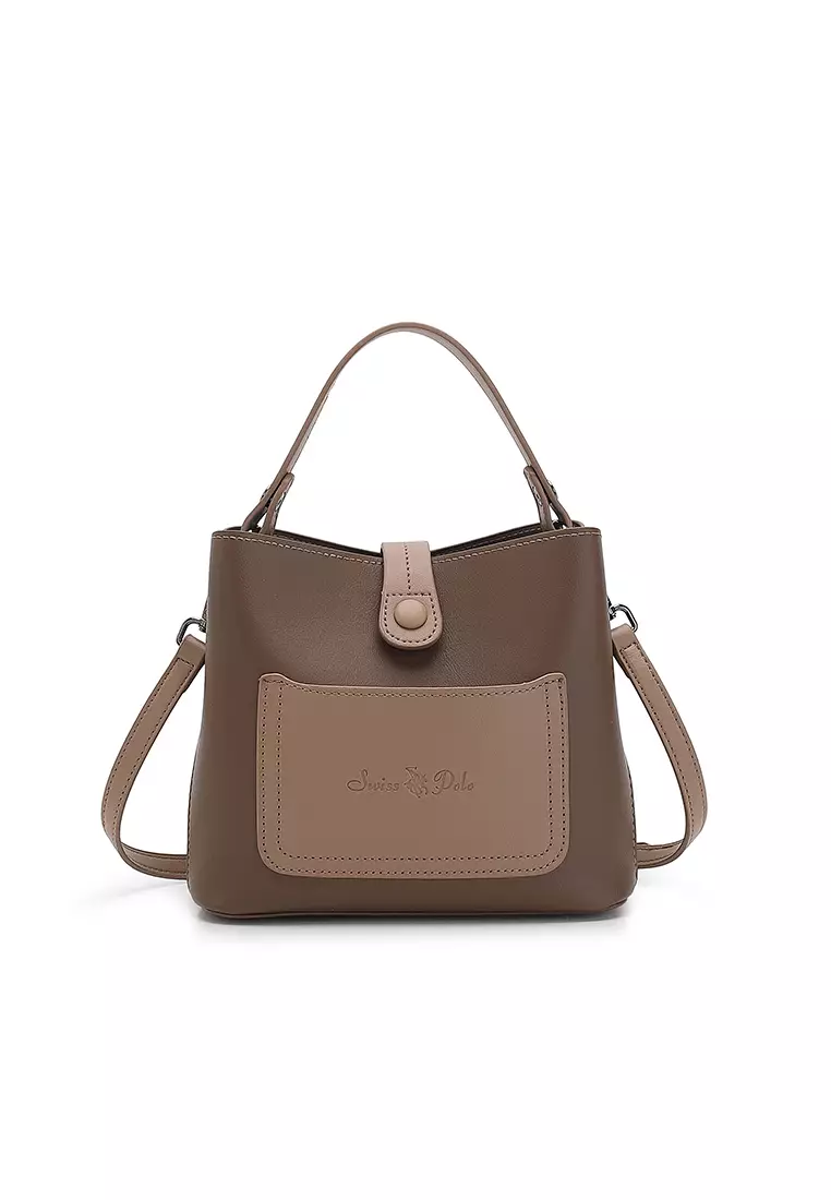 Women's Top Handle Bag / Sling Bag / Crossbody Bag (Tas Selempang / Tas Tangan) - Cokelat