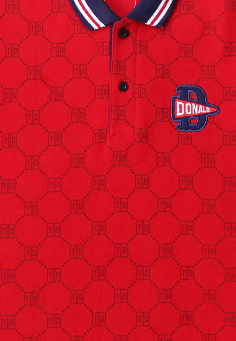 Polo Shirt/ Kaos Polo Anak Laki Red Full Print/ Donald Duck Style