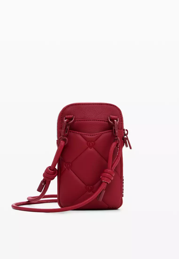 Padded faux leather phone holder