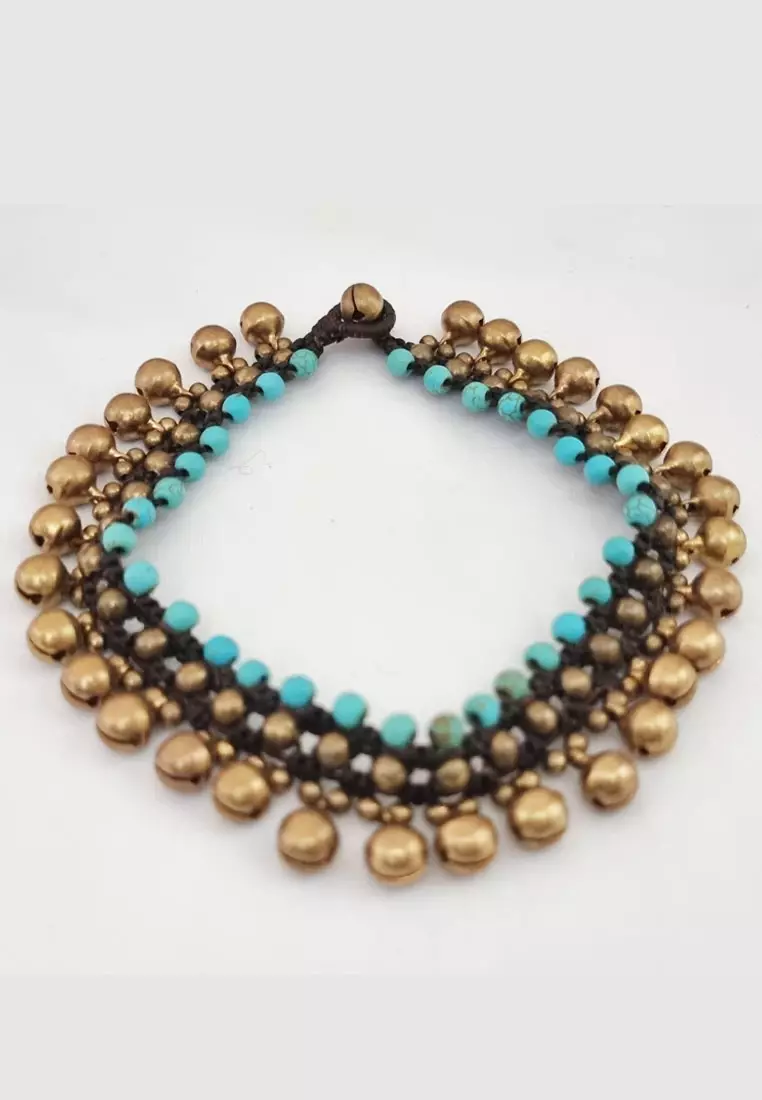 Beads Embellished Anklet Gelang kaki Wanita Turquoise