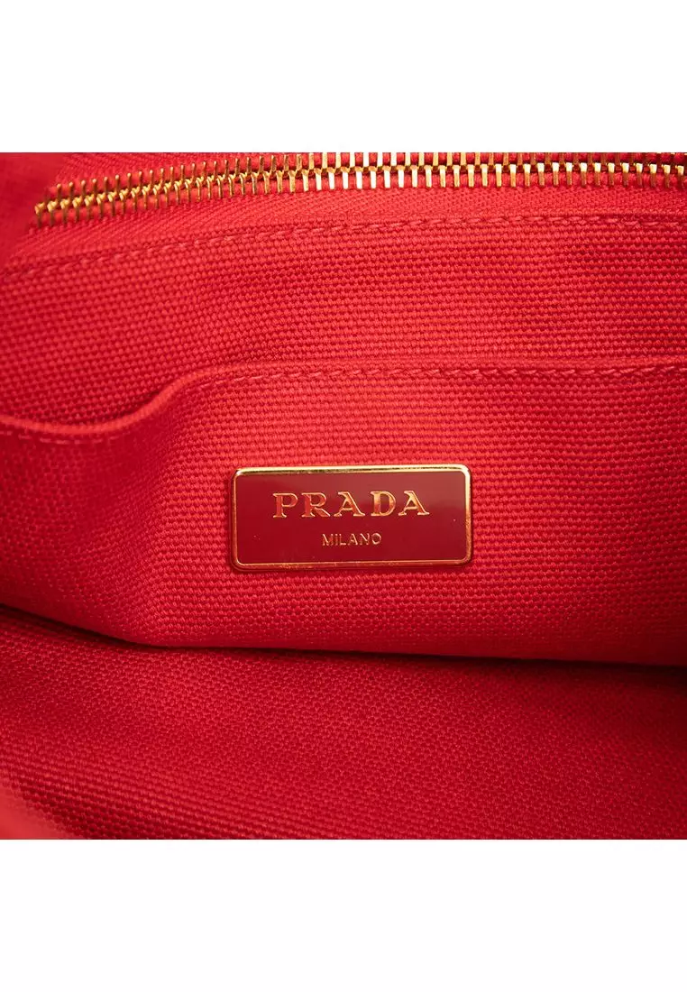 Pre-Loved Prada Small Canvas Canapa Logo Tote