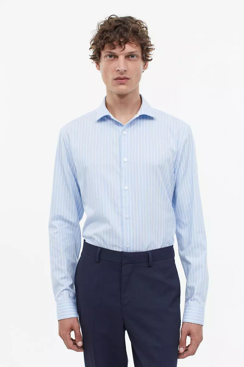 Buy H&M Slim Fit Premium cotton shirt Online | ZALORA Malaysia