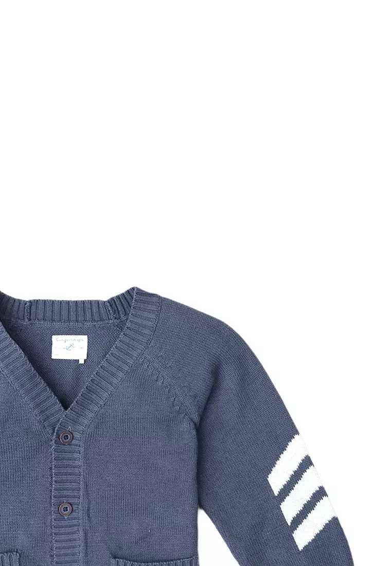 Boys Chevron Sleeves Cardigan