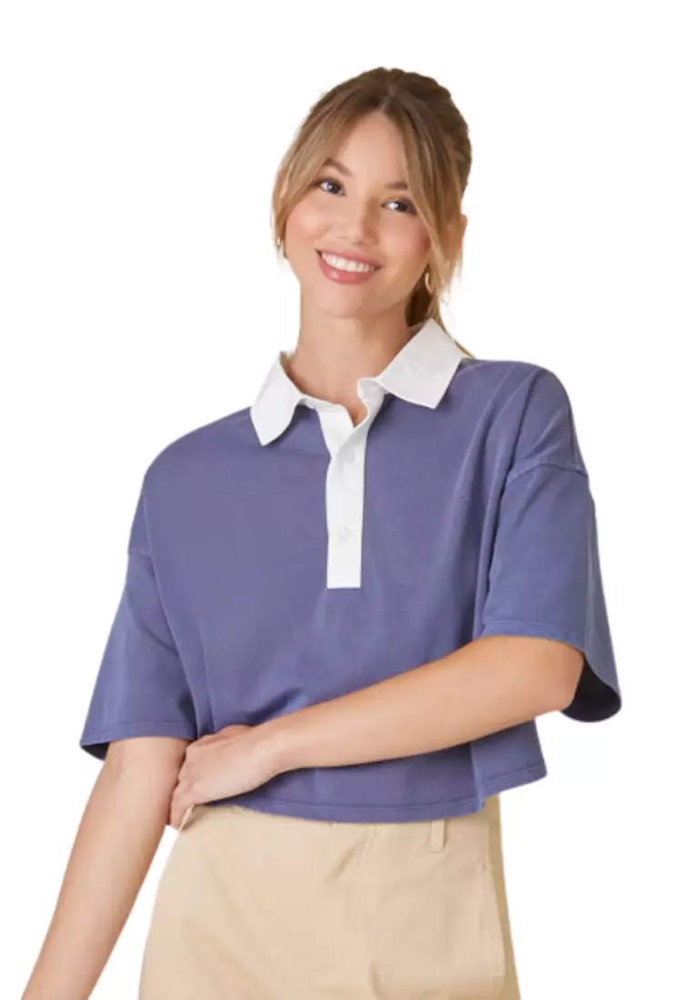 Cropped polo shop shirt forever 21