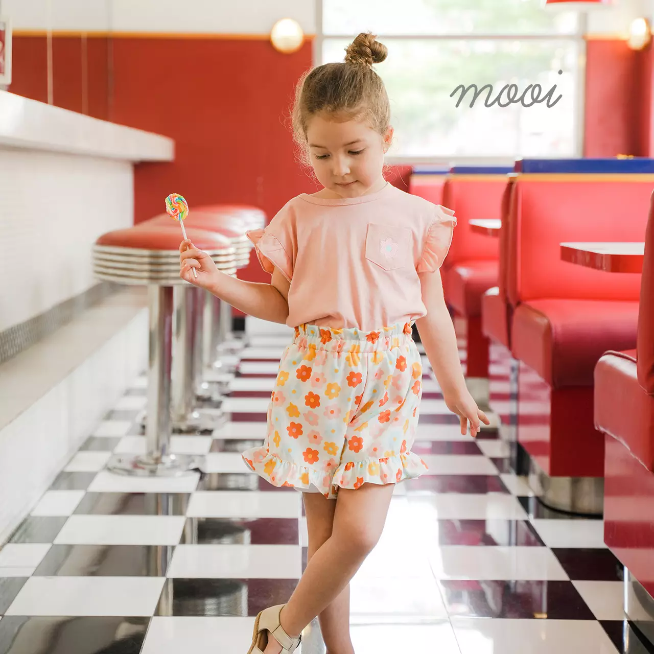 Mooi Setelan Anak Perempuan Ruffle Pocket Tee - Lavender