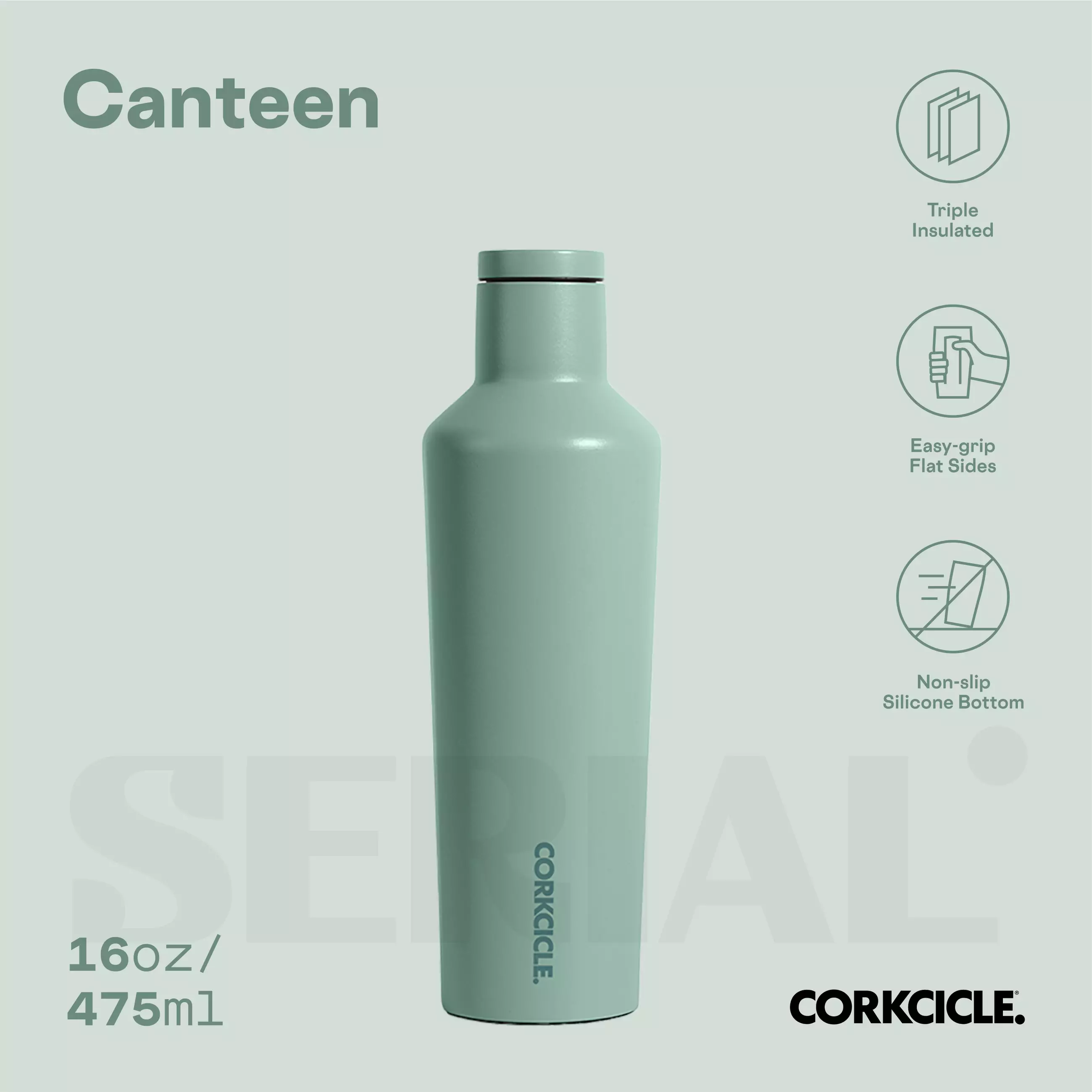 CORKCICLE Canteen 16oz - Thyme