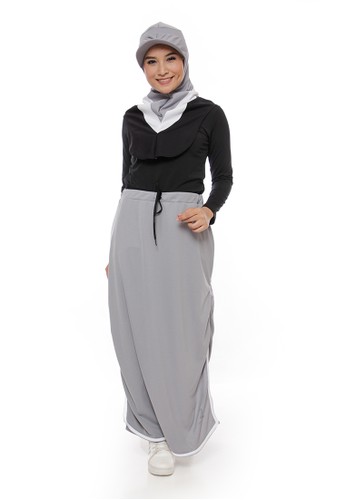 Attiqa Active grey Magical Skirt Pants Grey, Sport Wear ( Celana Rok Panjang Olah Raga ) ED1AFAADCD1F35GS_1