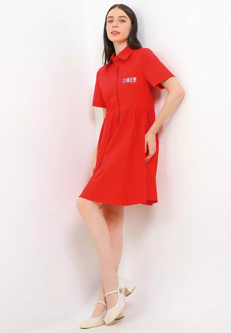 Short Sleeve Mini Shirt Dress