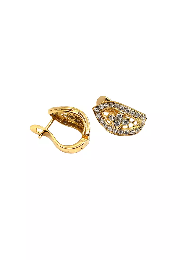 18K Yellow Gold Earrings with Diamonds
