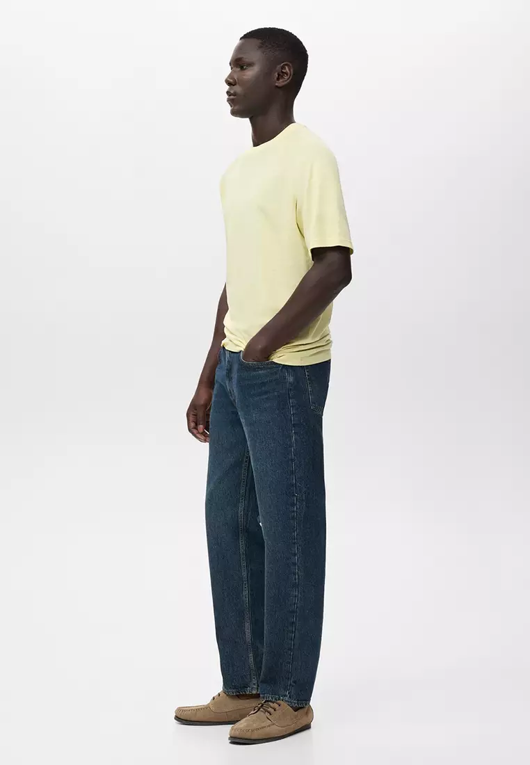 Relaxed-Fit Cotton-Linen T-Shirt