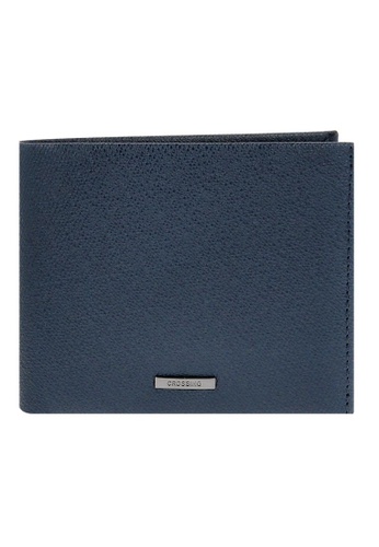 CROSSING blue Crossing Elite Bi-fold Leather Wallet With Coin Pocket [13 Card Slots] RFID - Jeans 27D95AC9AA0F42GS_1