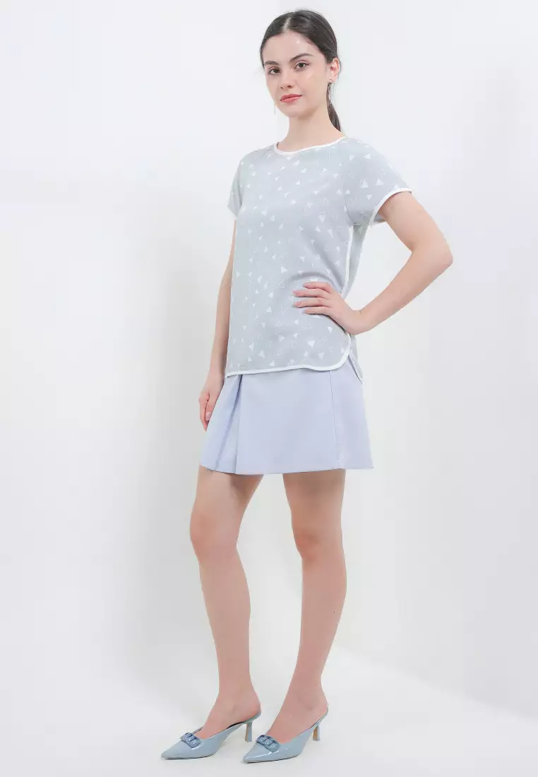 Ginger Blouse In Grey Print