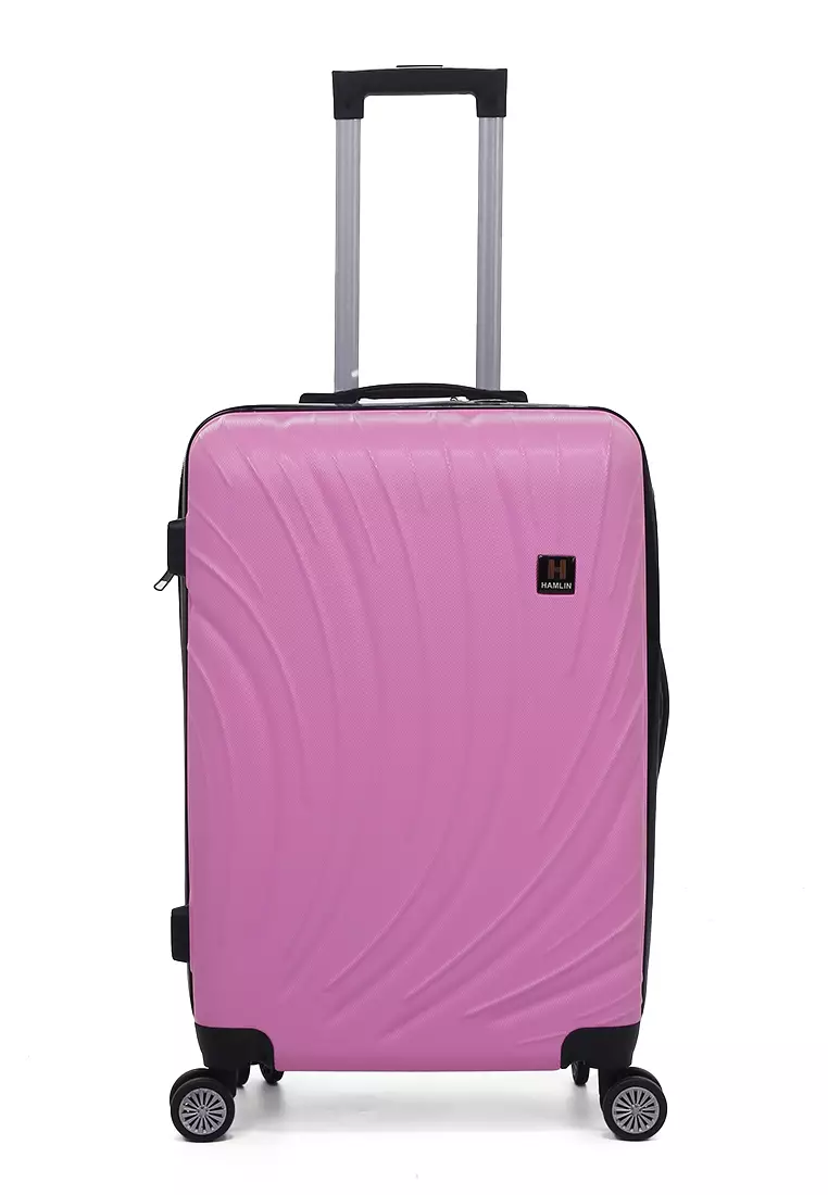 Austin Koper Unisex Size 24 Inch Large Compartment Suitcase Tas Travel Number Code Lock Material Fiber ABS ORIGINAL - Pink