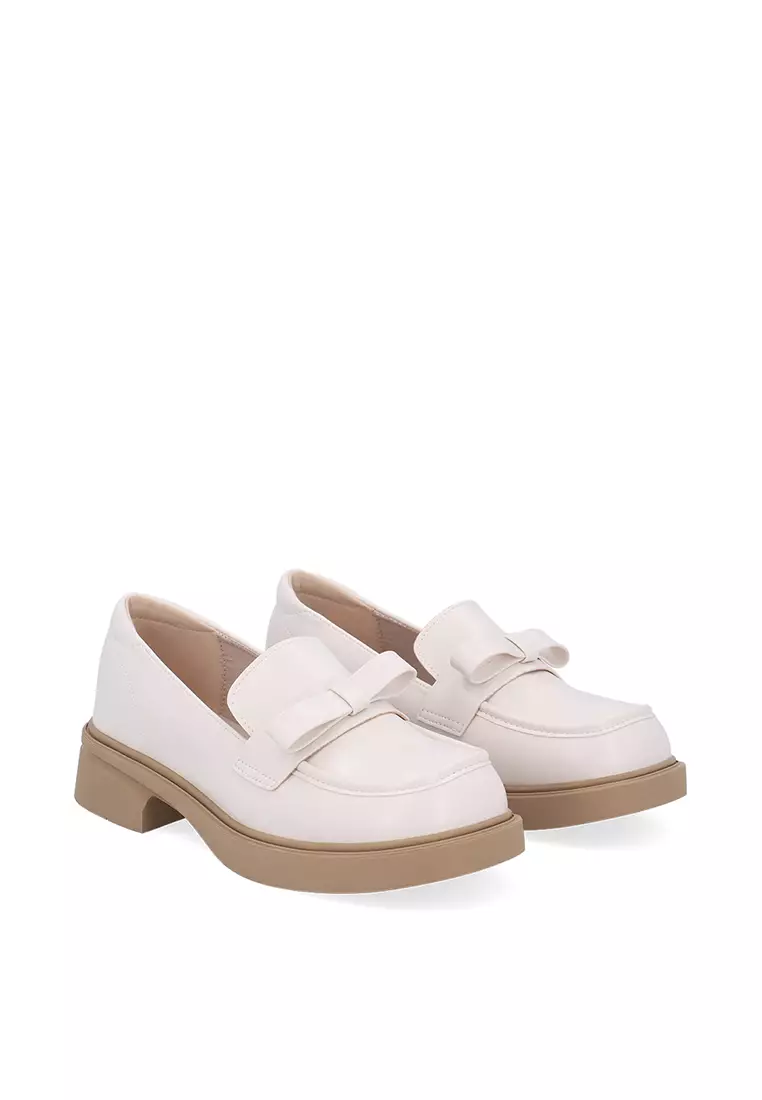 Beige Vienna Bow Loafers