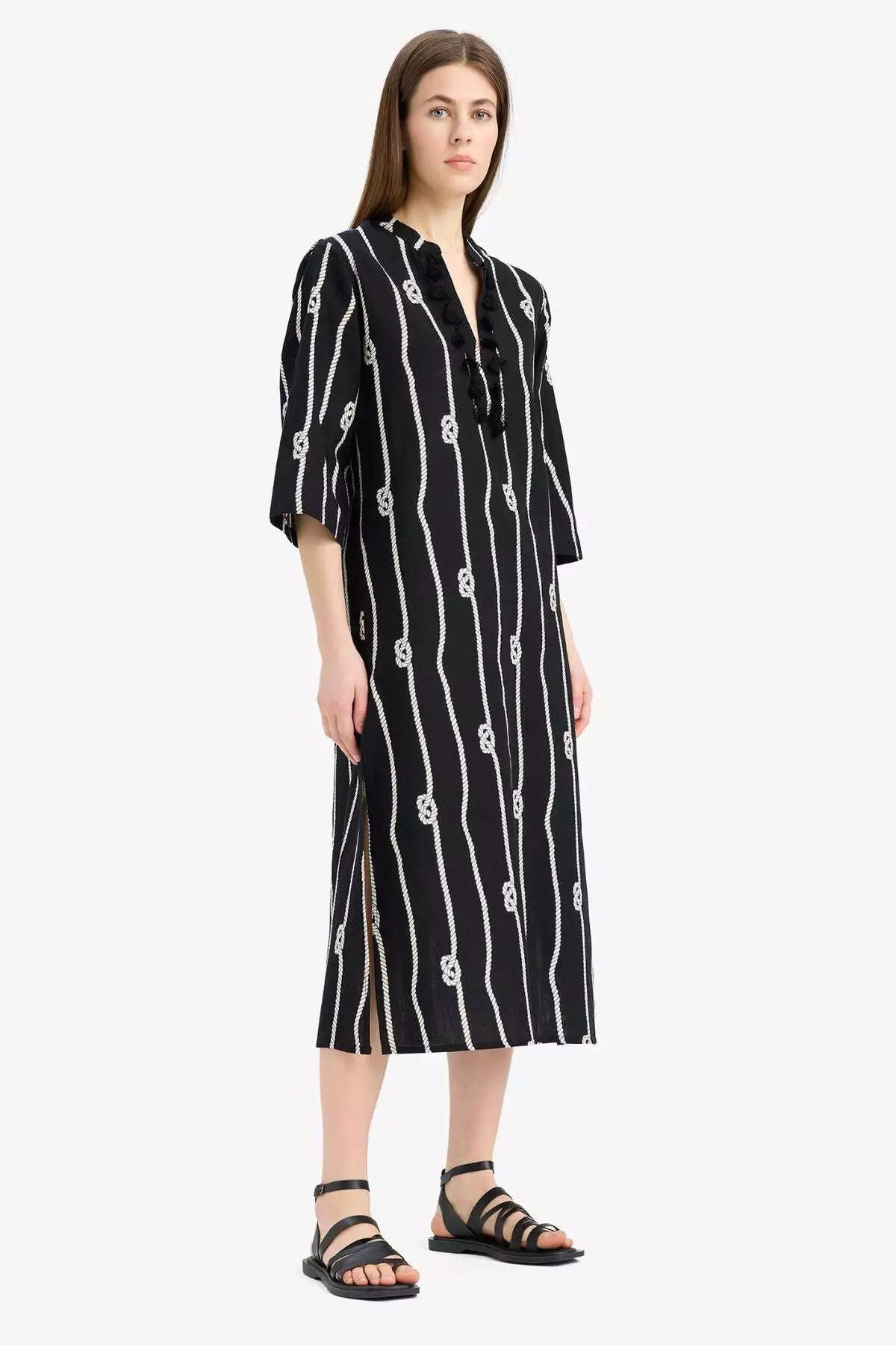 Buy DeFacto Regular Fit Patterned Cotton Midi Beach Dress-Fall in Love  E5099Ax25Sp Online | ZALORA Malaysia