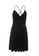 London Rag black Spaghetti V Neck Velvet Dress in Black 16ADDAA47F9CAFGS_7